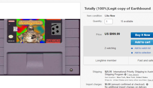 "trying to find an Earthbound cartridge on Ebay like" by theweegeemeister